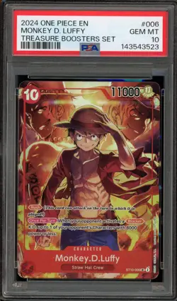 One Piece CCG Monkey.D.Luffy Treasure Boosters Set ST10-006 PSA 10 Gem Mint - Image 1