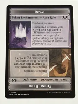 MTG Wilds of Eldraine Royal Role/Young Hero Role Token 0016 NM - Image 1