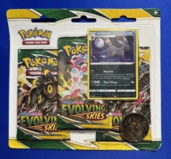Pokemon EVOLVING SKIES 3 Booster Pack Blister UMBREON SWSH129 Black Star Promo - Image 1
