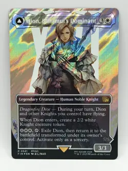 Dion, Bahamut's Dominant 0521 NM Borderless Surge Foil Final Fantasy MTG - Image 1