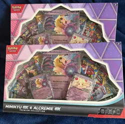 Pokemon Mimikyu Ex And Alcremie Ex Premium Collection Lot 2x (Yes 2 Boxes!!) - Image 1