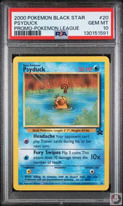 Psyduck 20 Pokemon League Promo Black Star Pokemon PSA 10 - Image 1
