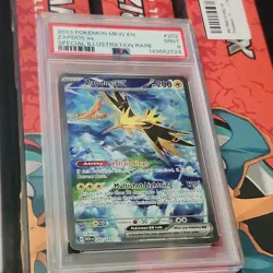 Pokemon Zapdos ex 202/165 Scarlet & Violet 151 Special Illustration Rare PSA 9 - Image 2