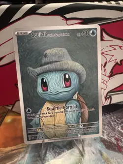 Squirtle with Grey Felt Hat Pokemon x Van Gogh Black Star Promo ACG Art Card NM - Image 1