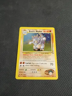 Brock’s Rhydon 2/132 Pokemon Card Holo Rare Gym Heroes 2000 - Lightly Played - Image 1