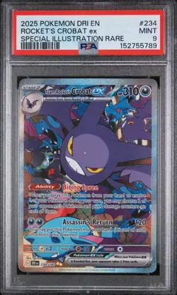 TEAM ROCKET'S CROBAT EX 234/182 SIR DESTINED RIVALS POKEMON PSA 9 - Image 1
