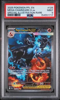 2025 POKEMON PHANTASMAL FLAMES SPECIAL ILLUSTRATION MEGA CHARIZARD X EX PSA 9 - Image 1