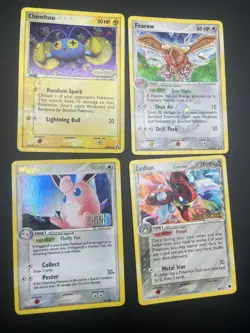 Pokemon Reverse Holo Card Lot of 4 Holo Rare, Early 2000s Legend Maker Crystal - Image 1