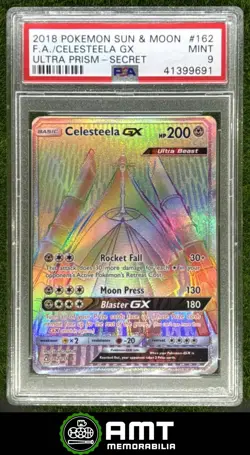 Celesteela GX PSA 9 2018 Pokemon Sun & Moon Ultra Prism Secret #162/156 9691 - Image 1