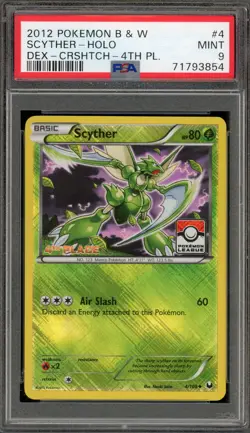 Pokemon Scyther Pokemon League 4th Place Crosshatch Reverse Holo #4 PSA 9 Mint - Image 1