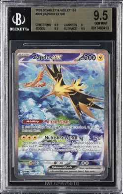 2023 POKEMON SCARLET & VIOLET #202 ZAPDOS EX BGS 9.5 - Image 1