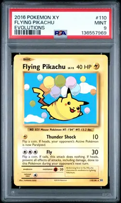 2016 POKEMON XY EVOLUTIONS #110 FLYING PIKACHU PSA 9 - Image 1