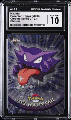 2000 POKEMON TOPPS CHROME SER 2 CHROME #93 HAUNTER CGC 10 GEM MINT - Image 1