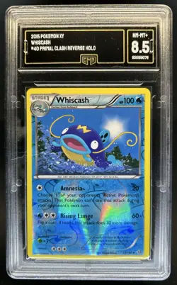 2015 Pokemon XY Primal Clash Whiscash Reverse Holo #40/160 GMA 8.5 - Image 1