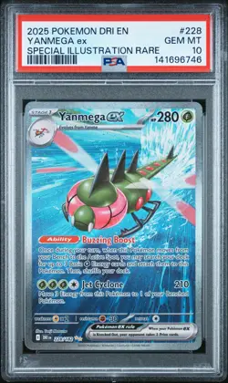 2025 POKEMON DRI EN-DESTINED RIVALS SPECIAL ILLUSTRATION RARE YANMEGA EX PSA 10 - Image 1