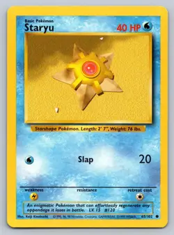 Staryu 65/102 Common Base Set Unlimited Pokemon Near Mint - Image 1
