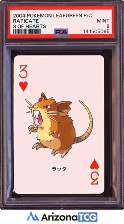 Pokemon 2004 Raticate 3 Of Hearts LeafGreen Playing Card Japanese PSA 9 - Image 1