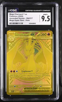 Mega Charizard Y EX 294/217 Hyper Rare Holo Pokemon CGC 9.5 Mint+ *003 - Image 1