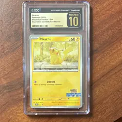 Pokemon Pikachu CGC Pristine 10 Promo 214 Illustration Contest 2024 Winner - Image 1