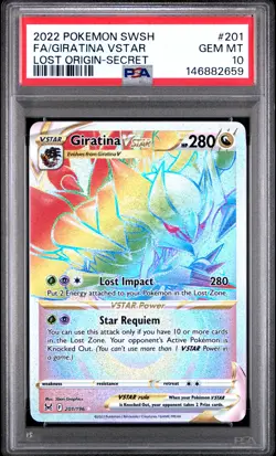 2022 POKEMON SWORD & SHIELD LOST ORIGIN SECRET FULL ART/GIRATINA VSTAR PSA 10 - Image 1
