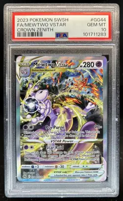 2023 Pokemon SWSH Crown Zenith Mewtwo VSTAR Galarian Gallery #GG44/GG70 PSA 10 - Image 1