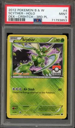 Pokemon Scyther Pokemon League 3rd Place Crosshatch Reverse Holo #4 PSA 9 Mint - Image 1