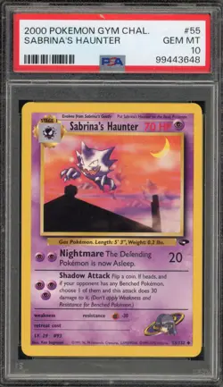 Pokemon Sabrina's Haunter Gym Challenge Unlimited #55 PSA 10 Gem Mint - Image 1