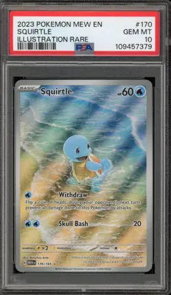 Pokemon Squirtle 151 MEW EN Illustration Rare #170 PSA 10 Gem Mint - Image 1