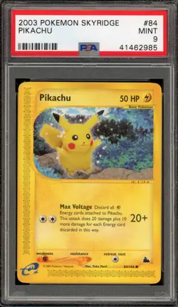 Pokemon Pikachu Skyridge #84 PSA 9 Mint - Image 1