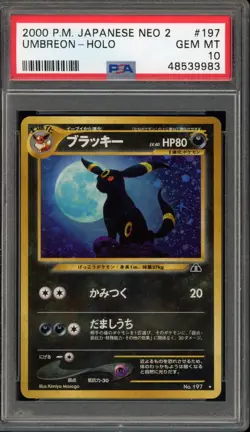 Pokemon Umbreon Neo 2 Japanese Holo Rare #197 PSA 10 Gem Mint - Image 1