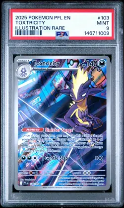 2025 POKEMON PFL EN-PHANTASMAL FLAMES ILLUSTRATION RARE #103 TOXTRICITY PSA 9 - Image 1