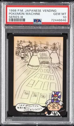 1998 POKEMON JAPANESE VENDING SERIES III POKEMON MACHINE PSA 10 - Image 1