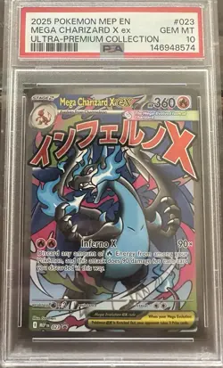 Pokemon Mega Charizard X ex 023 Me: Mega Evolution Promo Holo English PSA 10 - Image 1