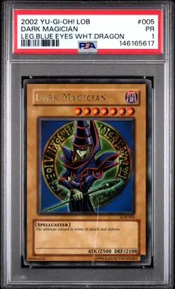 2002 Yu-Gi-Oh! LOB-005 Dark Magician PSA 1 SUPER LOW POP - Image 1