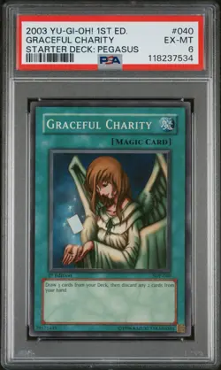 2003 YU-GI-OH! STARTER DECK: PEGASUS 1ST EDITION #040 GRACEFUL CHARITY PSA 6 - Image 1