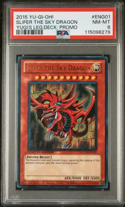 2015 YU-GI-OH! YUGI'S LEGENDARY DECK: PROMO #ENG01 SLIFER THE SKY DRAGON PSA 8 - Image 1