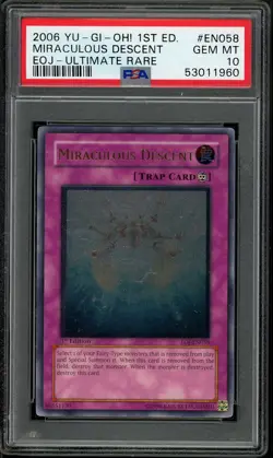 Miraculous Descent EOJ-EN058 1st Edition Ultimate Rare Yugioh PSA 10 *960 - Image 1