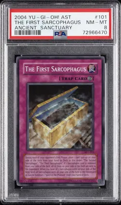 2004 YU-GI-OH! AST-ANCIENT SANCTUARY #101 THE FIRST SARCOPHAGUS PSA 8 - Image 1