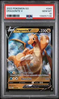 2022 POKEMON GO #049 DRAGONITE V PSA 10 - Image 1