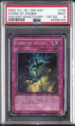 2004 YU-GI-OH! AST-ANCIENT SANCTUARY 1ST EDITION #105 CURSE OF ANUBIS PSA 9 - Image 1