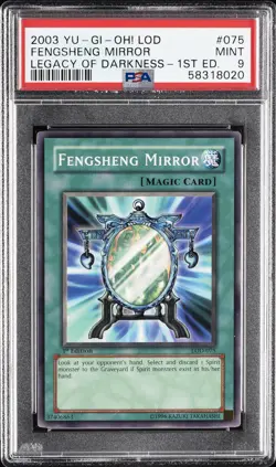 2003 YU-GI-OH! LOD-LEGACY OF DARKNESS 1ST EDITION #075 FENGSHENG MIRROR PSA 9 - Image 1