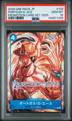 2025 ONE PIECE JPN PROMOTION CARD SET 2025 #103 PORTGAS D. ACE PSA 10 - Image 1