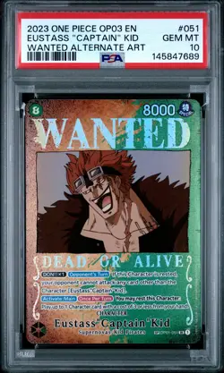 2023 ONE PIECE OP03-PILLARS OF STRENGTH #051 EUSTASS "CAPTAIN" KID PSA 10 - Image 1