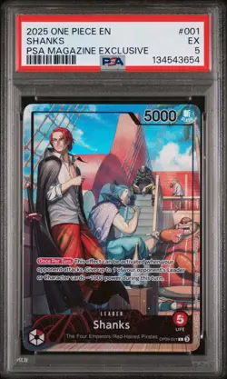 2025 ONE PIECE PROMOS PSA MAGAZINE EXCLUSIVE #001 SHANKS PSA 5 - Image 1