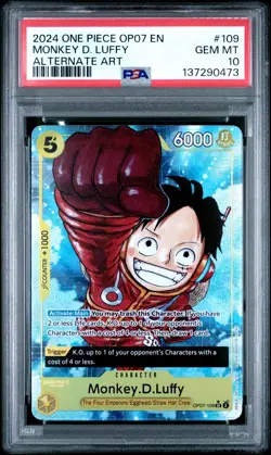 Monkey D. Luffy PSA10 2024 One Piece Op07-500 Years In Alternate Art #109 - Image 1
