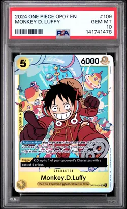2024 ONE PIECE OP07-500 YEARS IN THE FUTURE #109 MONKEY D. LUFFY PSA 10 - Image 1