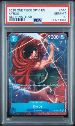 2025 ONE PIECE OP10-ROYAL BLOOD ALTERNATE ART #046 KYROS PSA 10 - Image 1