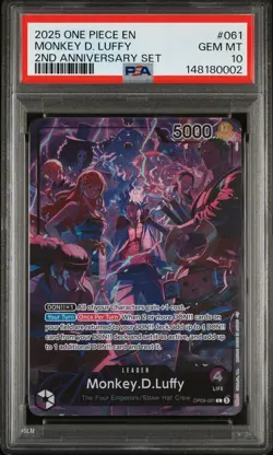 2025 ONE PIECE ENGLISH VERSION 2ND ANV SET #061 MONKEY D. LUFFY PSA 10 - Image 1