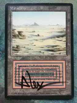 MTG Badlands Italian FBB HP Signed Rob Alexander Dual Land Reserved List - Image 1