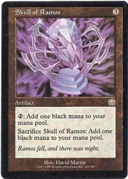 SKULL of RAMOS X1 MAGIC Mtg MERCADIAN MASQUES MODERATE PLAY (MP) 1999 - Image 1